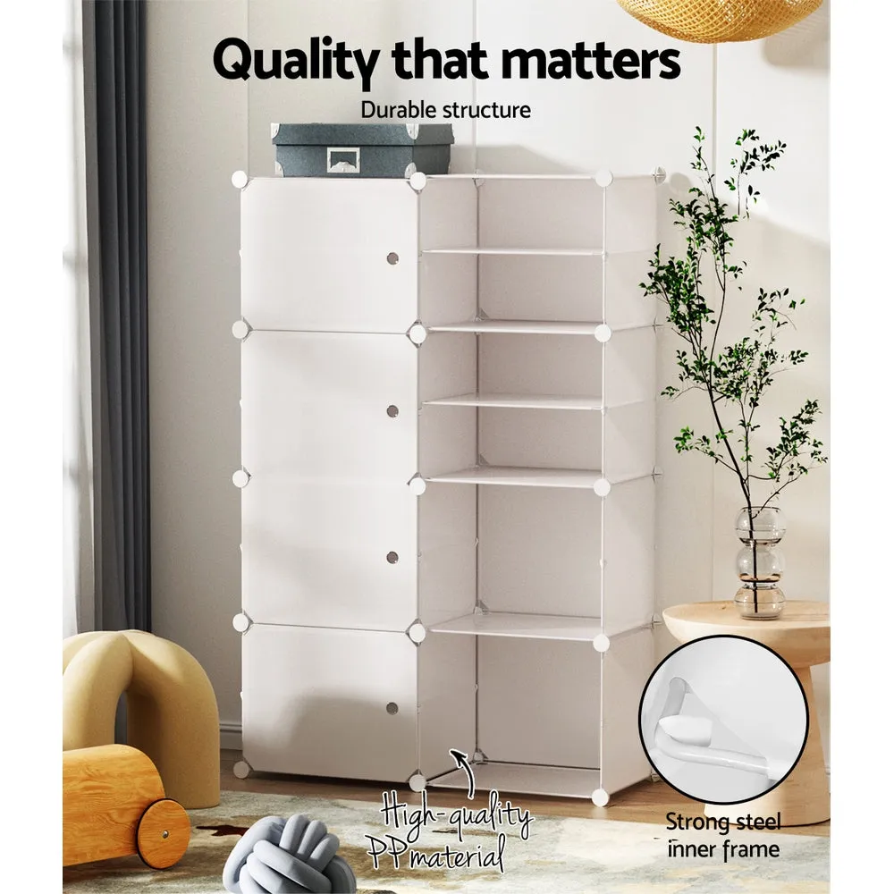 8 Cube Eco-Friendly Shoe Cabinet, White Storage Organiser - Artiss