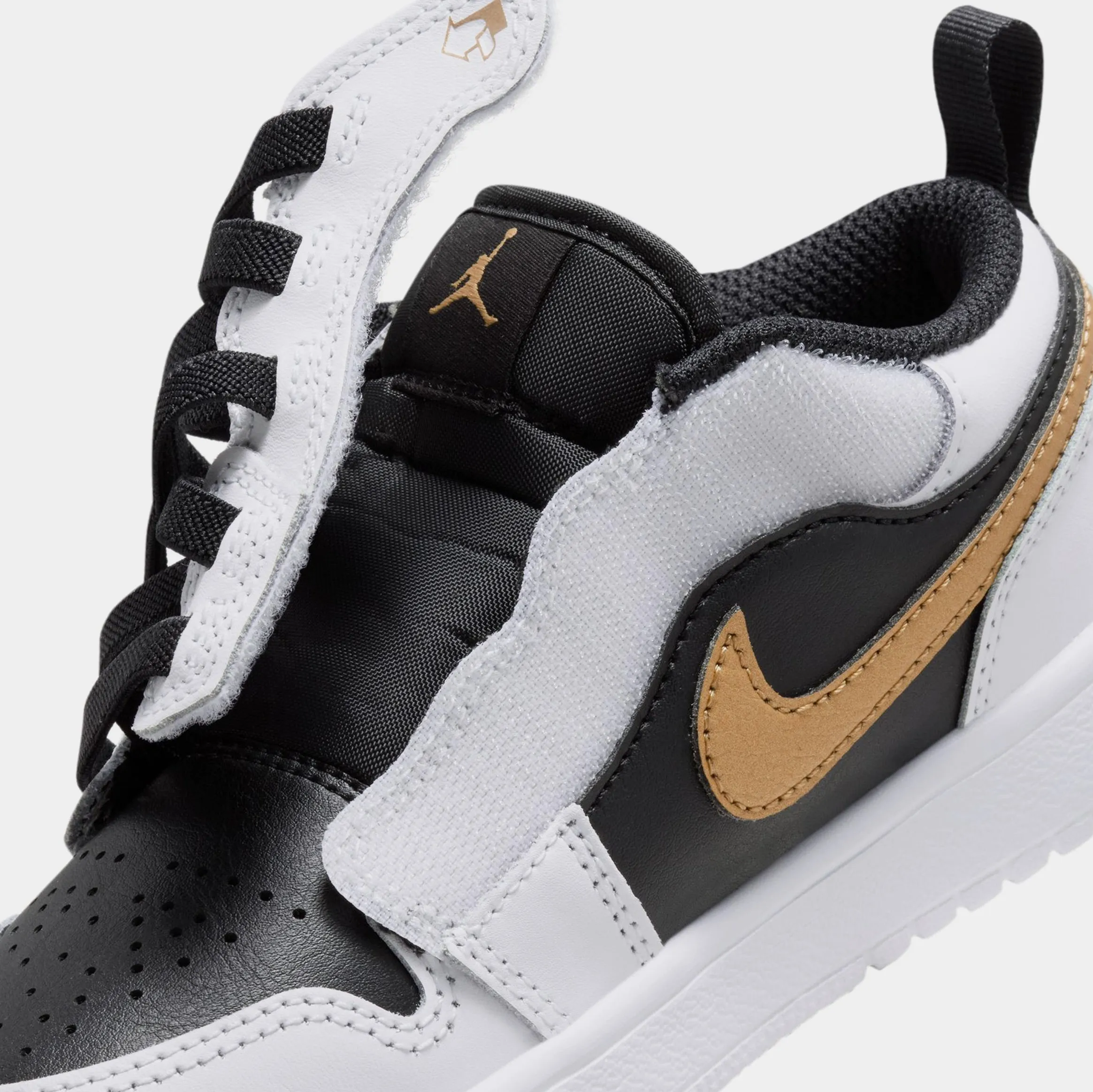 Air Jordan 1 Low ALT Preschool Lifestyle Shoes (White/Black/Metallic Gold)