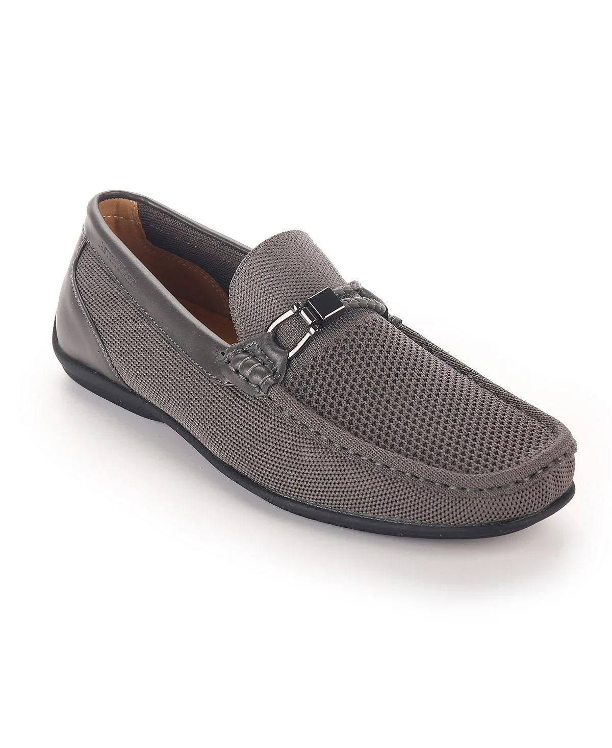 Aston Marc Men's Knit Moccasin Loafers, Gray