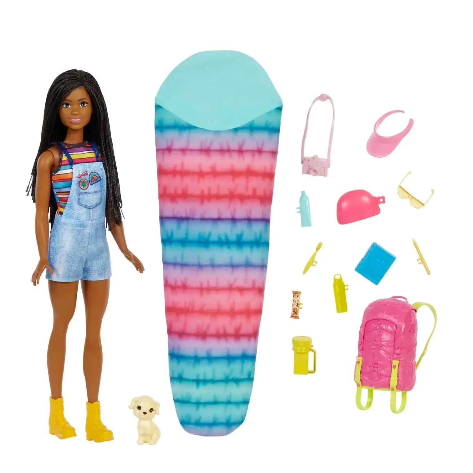 Barbie Brooklyn Doll Camping Playset Sleeping Bag Rucksack Puppy