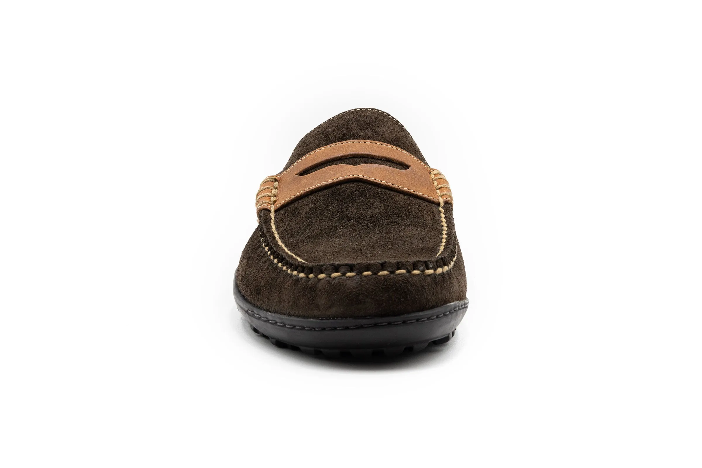 Bill Safari Kudu Suede Penny Loafers - Chocolate