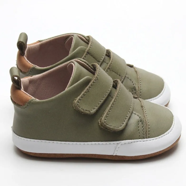 Casual Army Green Low Top {Premium Leather}