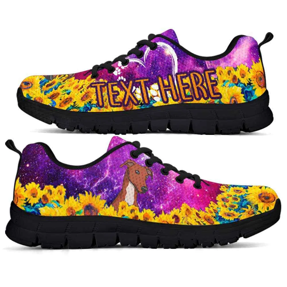 Custom Name Greyhound Sneaker, Greyhound Sunflower Galaxy Sneakers Running Shoes, Best Running Shoes