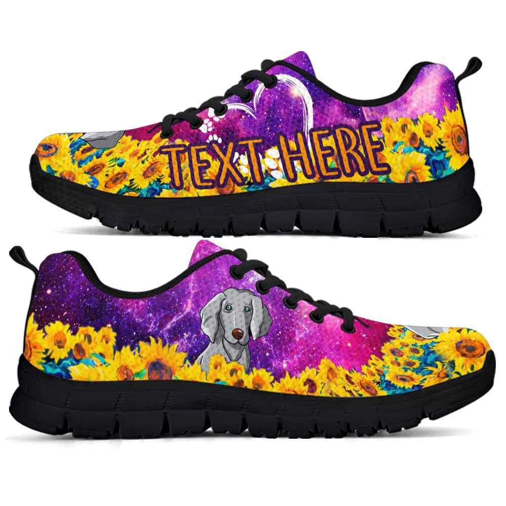 Custom Name Weimaraner Sneaker, Weimaraner Sunflower Galaxy Sneakers Running Shoes, Best Running Shoes