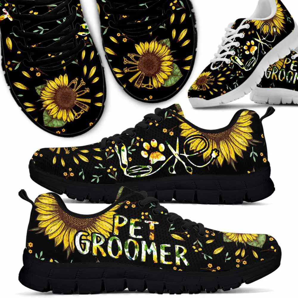 Dog Groomer Sneaker, Dog Groomer Sunflower Pattern Love Sneakers Shoes, Best Running Shoes, Unique Gifts For Dog Lovers