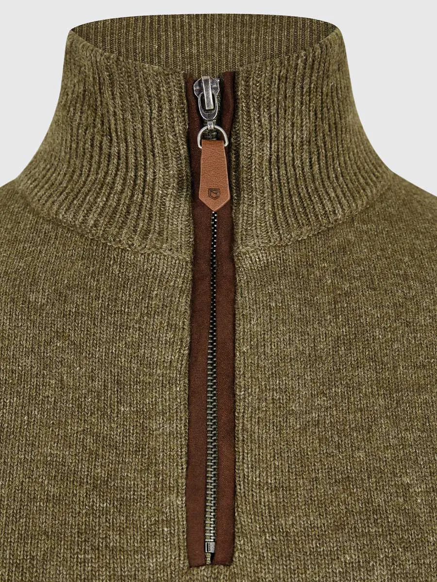 DUBARRY Feeney Zip Neck Windproof Sweater - Men's - Dusky Green