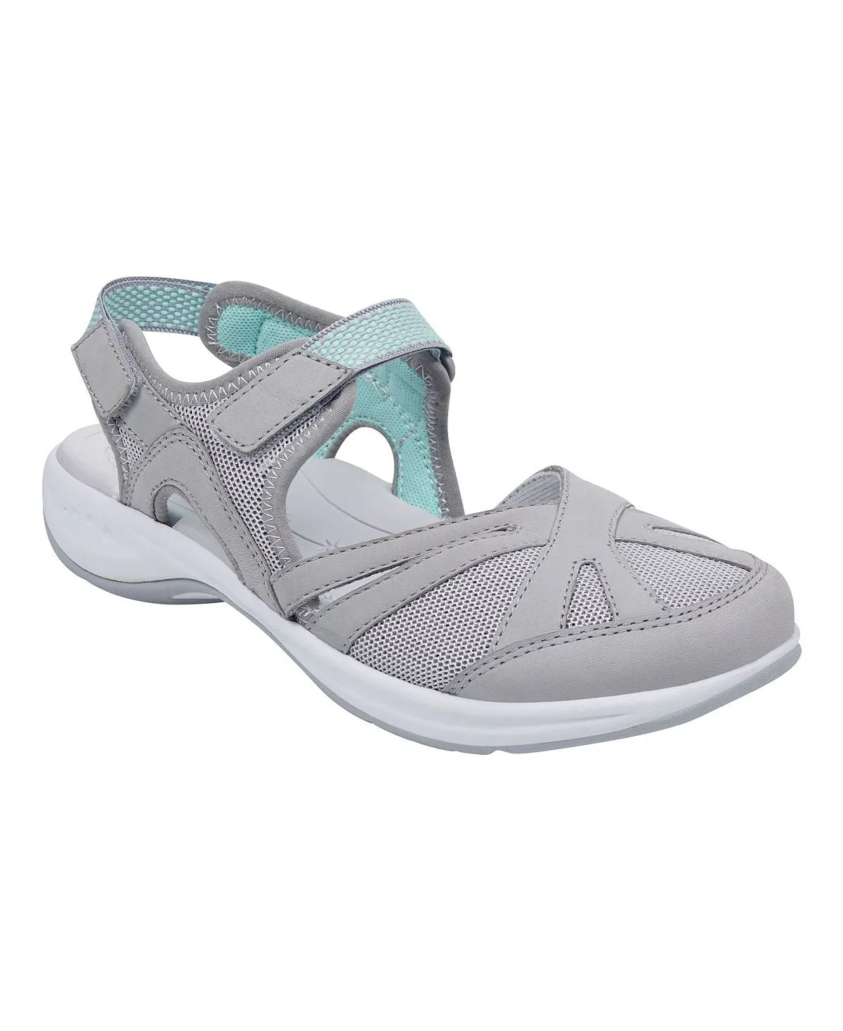 Esplash Women's Casual Closed Toe Easy Spirit Strap Back Sandals grey