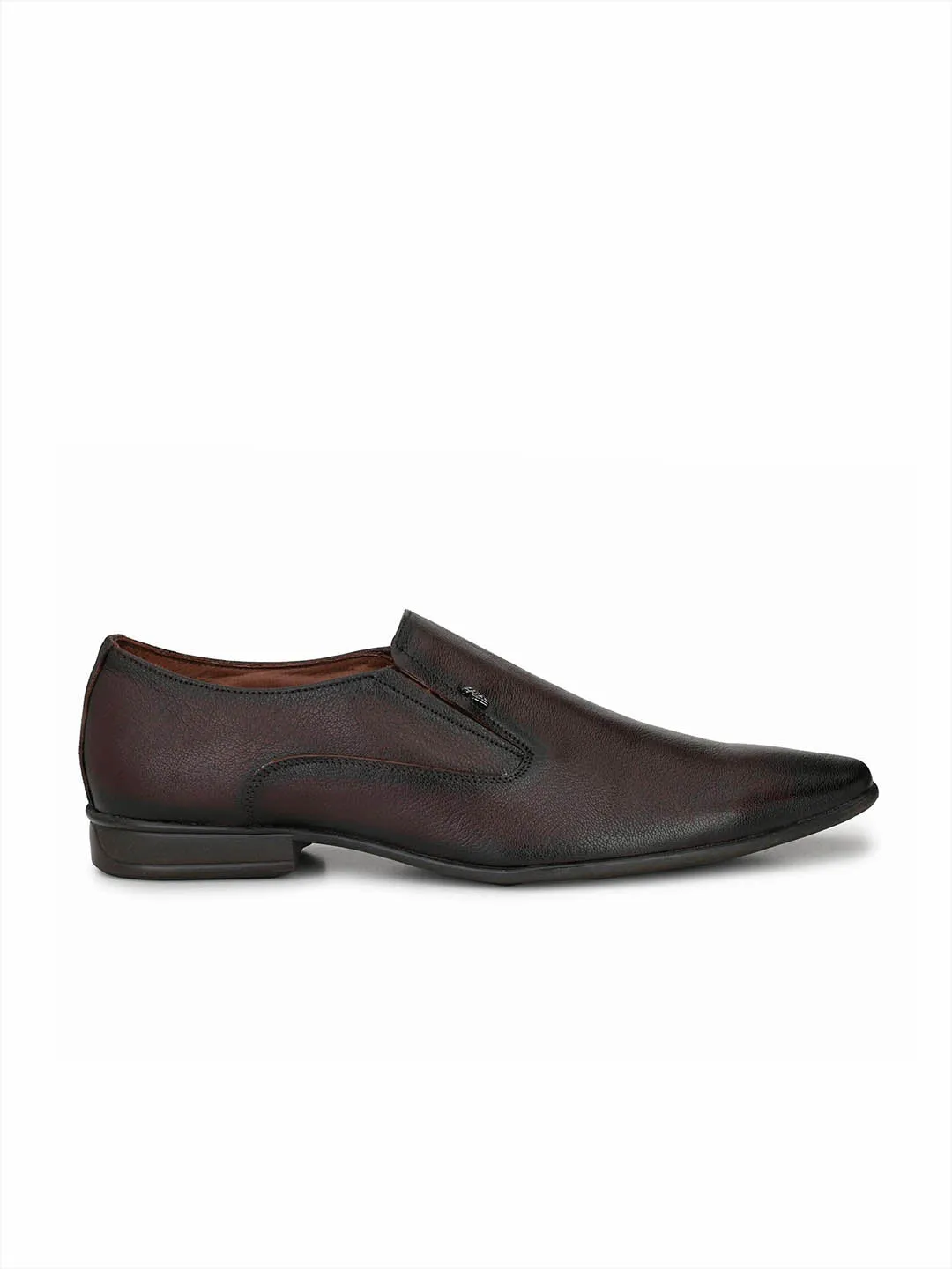 Hitz Men's Brown Slip-On Leather Formal Shoes