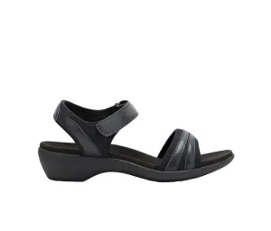 Hush Puppies Womens Amazing Black Slip On Leather Slides Sandals