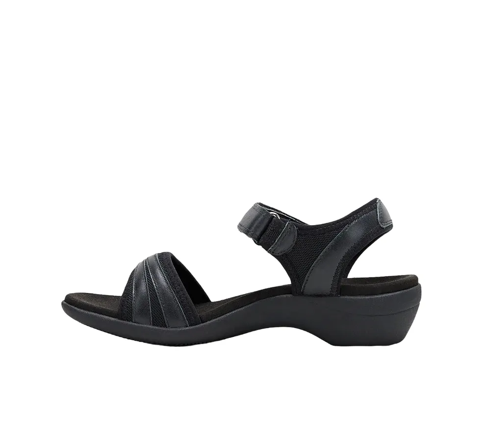 Hush Puppies Womens Amazing Black Slip On Leather Slides Sandals