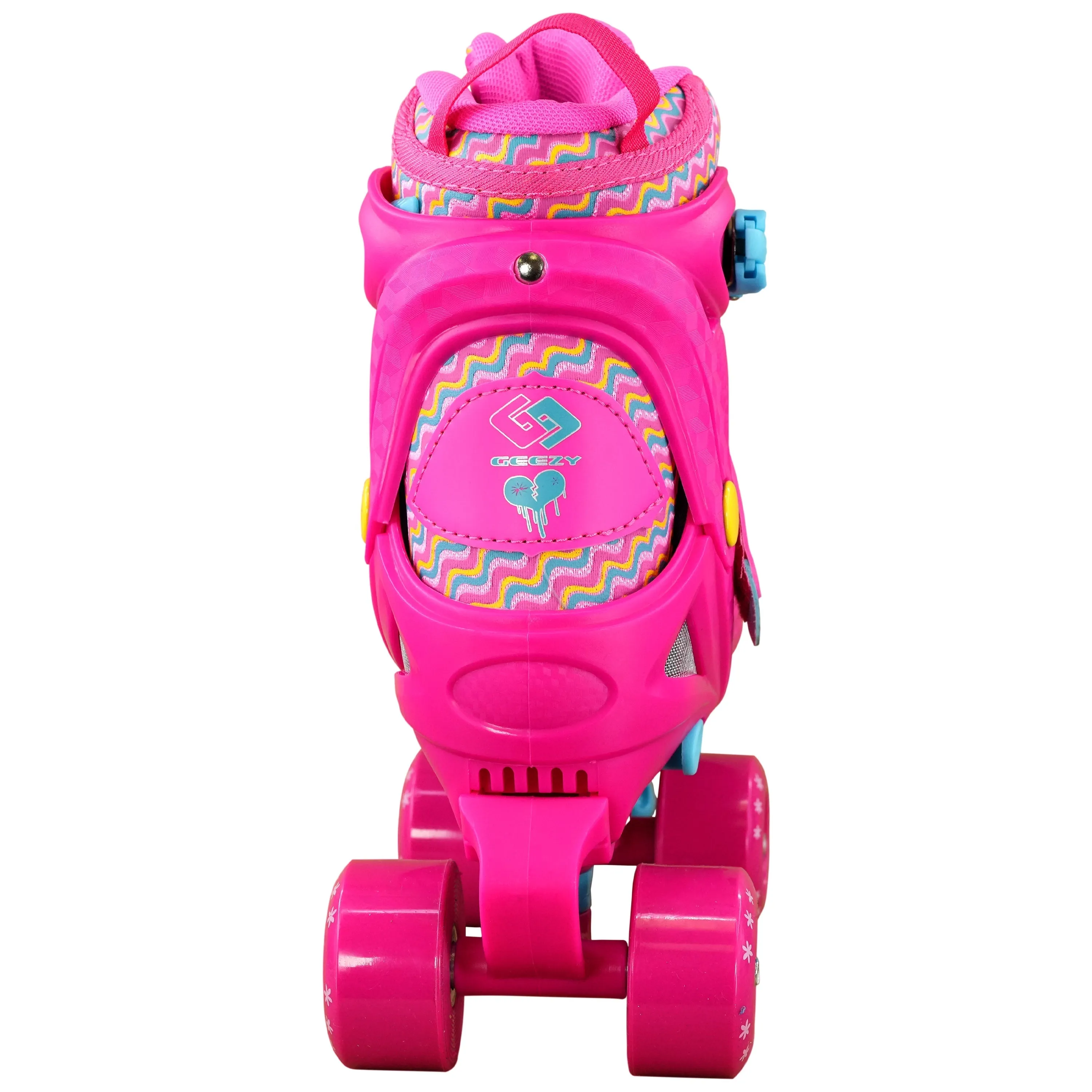 Large Pink Kids Roller Skates Boots