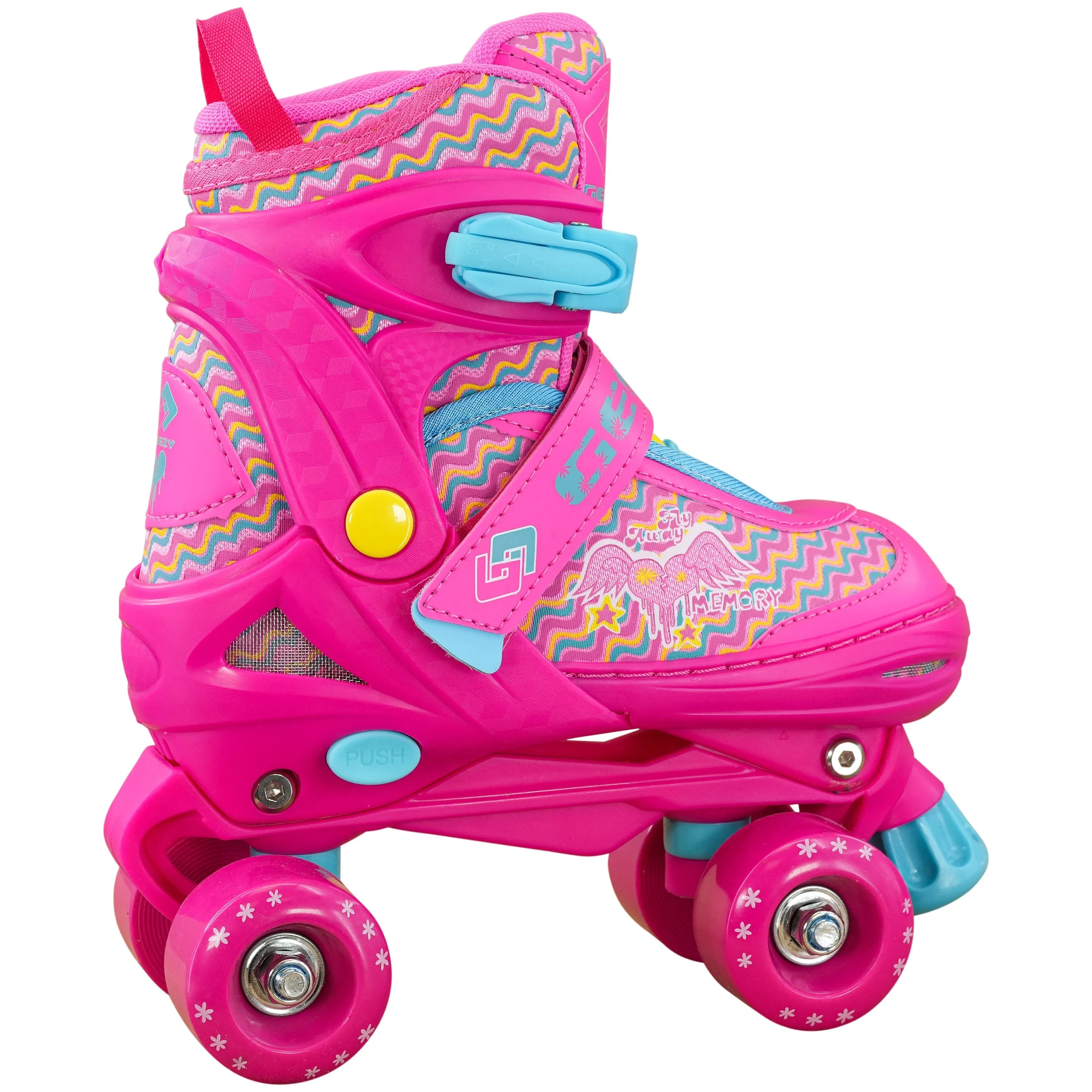 Large Pink Kids Roller Skates Boots