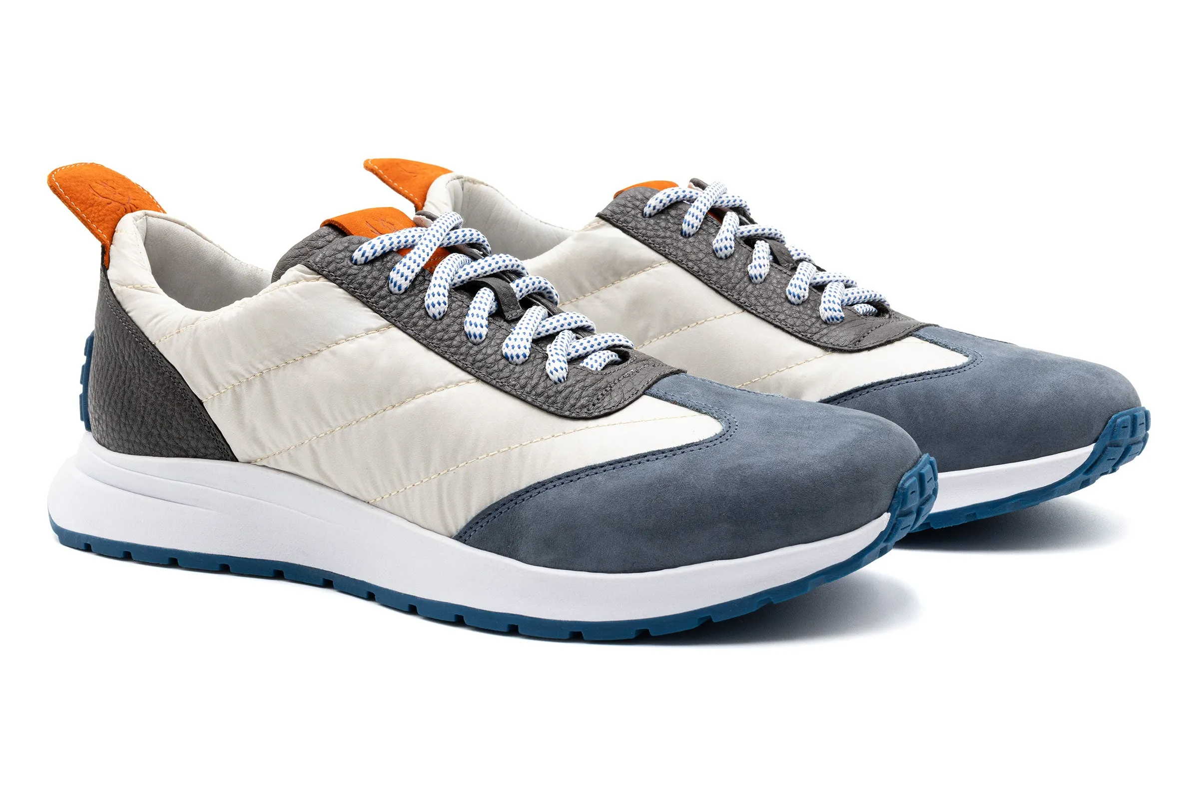 Marathon Lightweight Nylon Sneakers - Bone/Marine