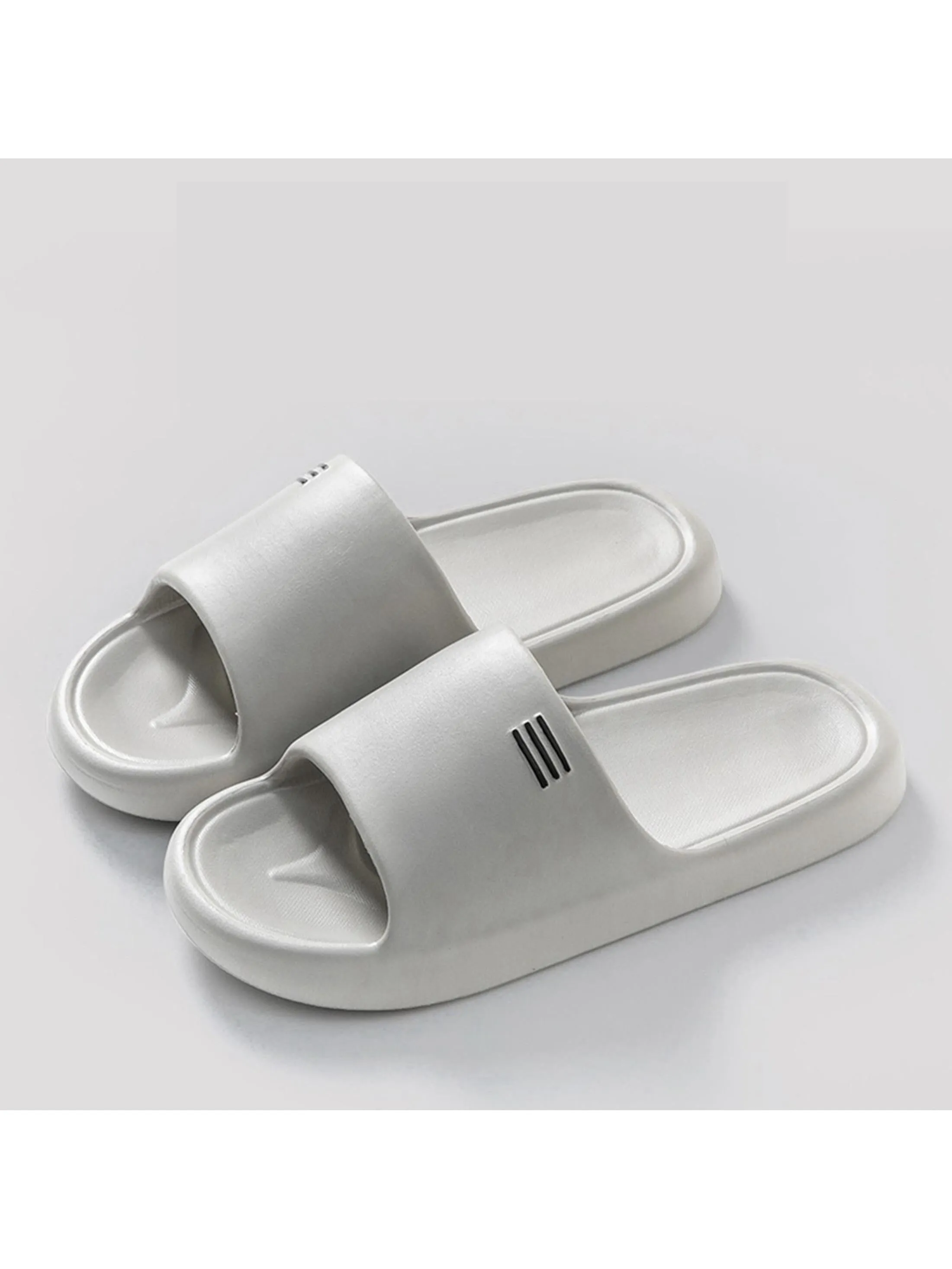 Men Geometric Detail Non Slip Slides, Fashionable Outdoor EVA Slippers