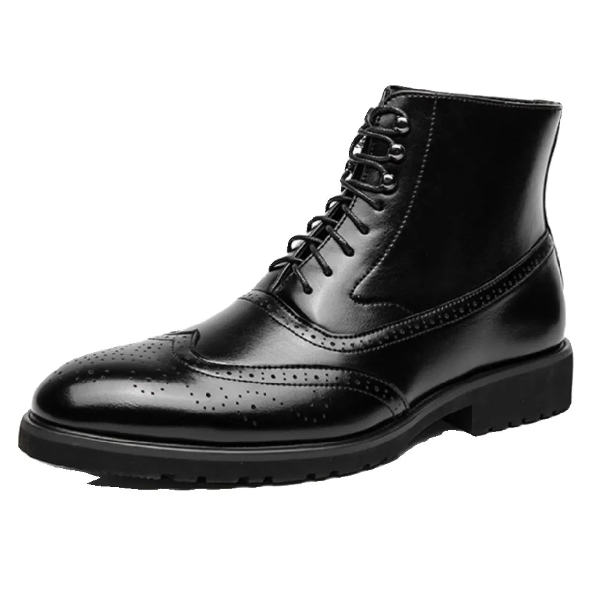 Men's Leather Wingtip Oxford Boots