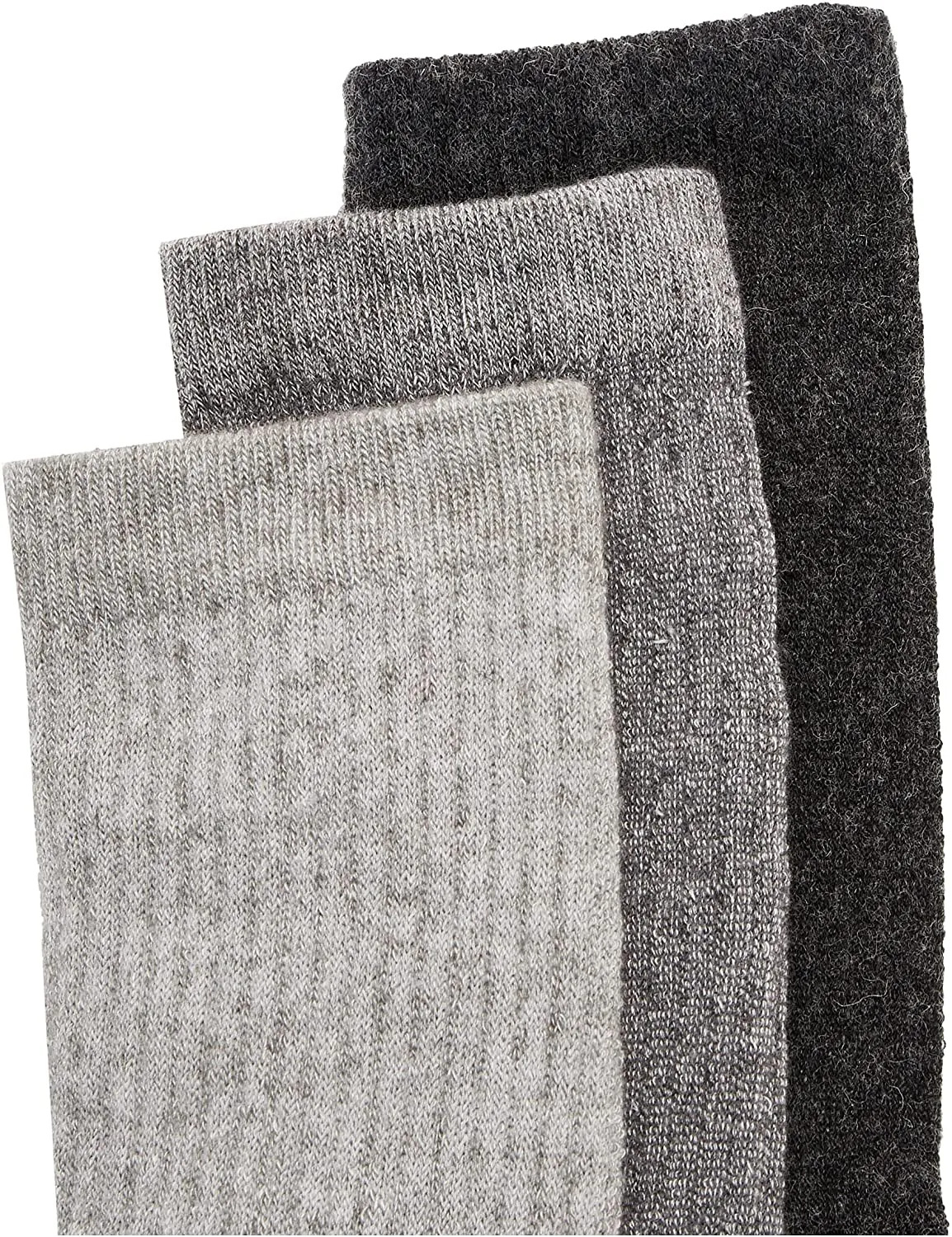 Merrell Men's 3-Pack Cushioned Performance Hiker Crew Socks, Charcoal