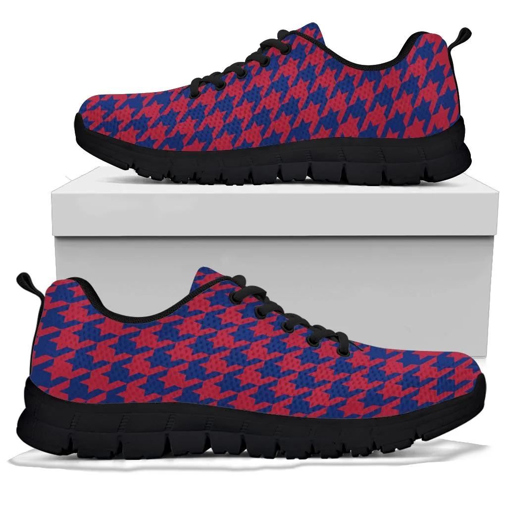 Mesh Sneakers_Navy Blue on Red_NYJ-HT Pattern