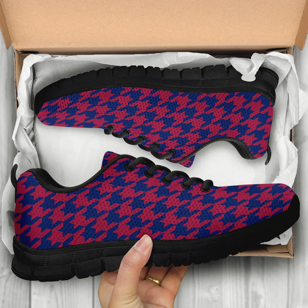 Mesh Sneakers_Navy Blue on Red_NYJ-HT Pattern