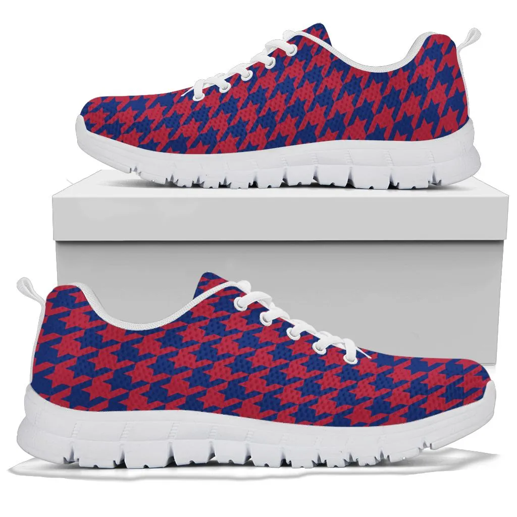 Mesh Sneakers_Navy Blue on Red_NYJ-HT Pattern