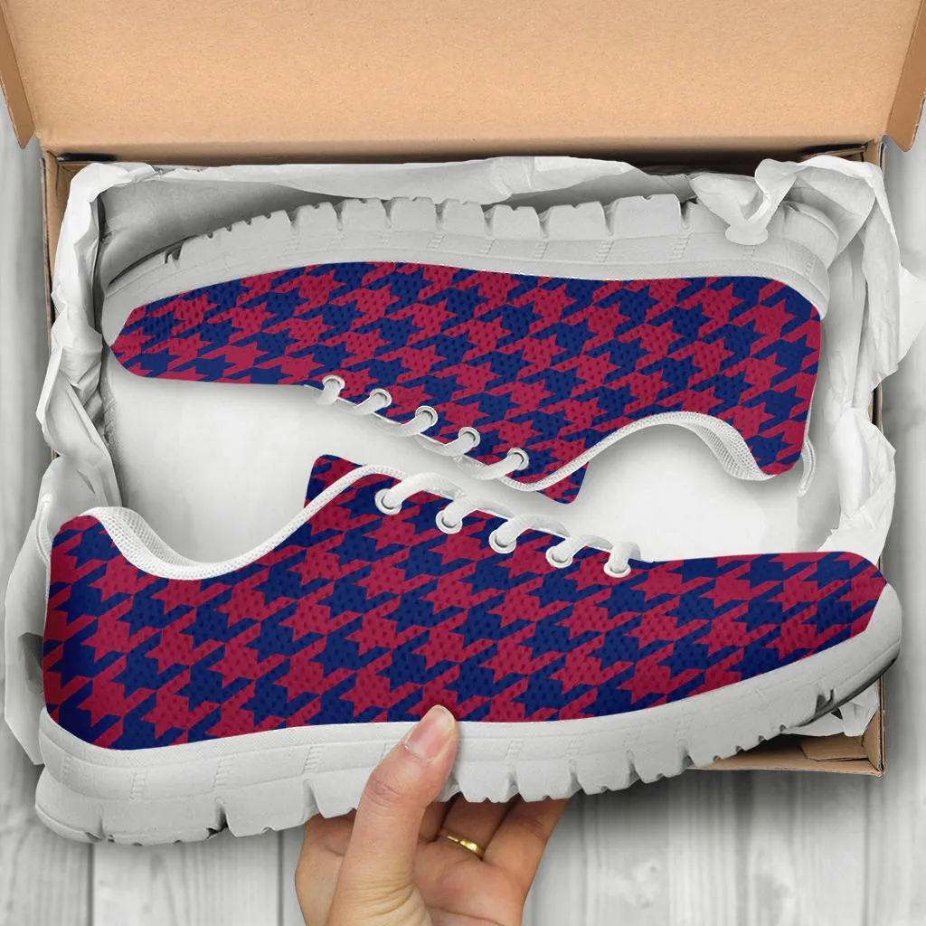 Mesh Sneakers_Navy Blue on Red_NYJ-HT Pattern