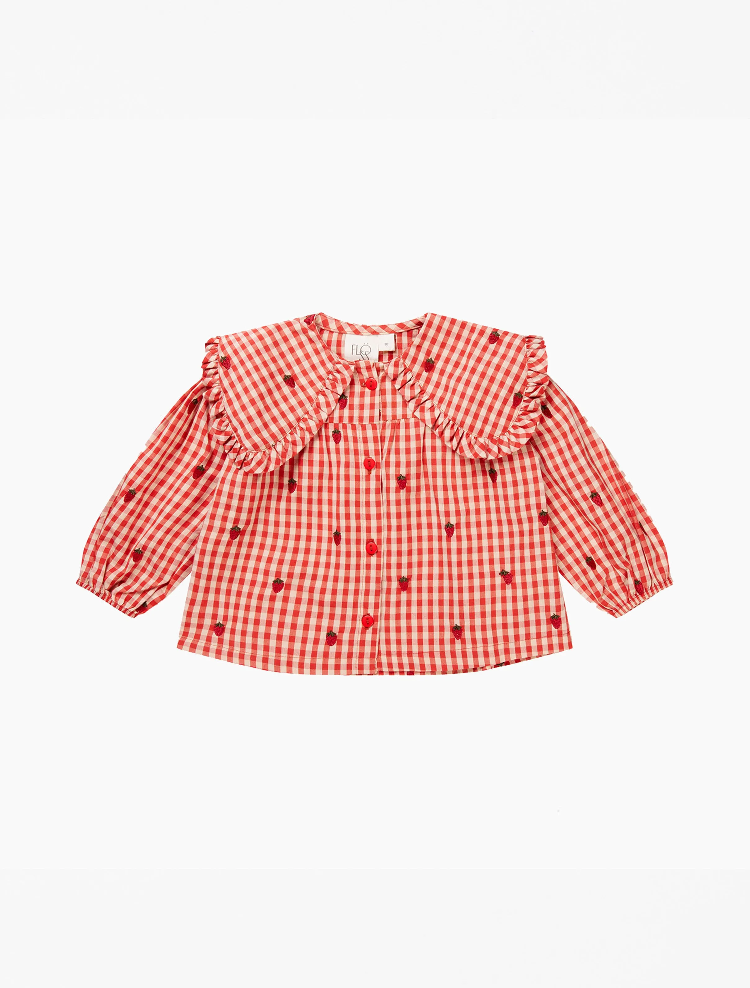 Molly LS Blouse in Berry Gingham