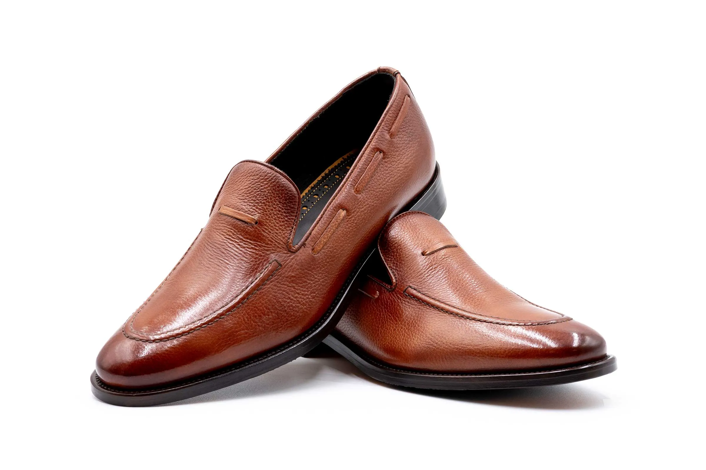 Napoli Italian Calf Leather Venetian Loafers - Biscotti