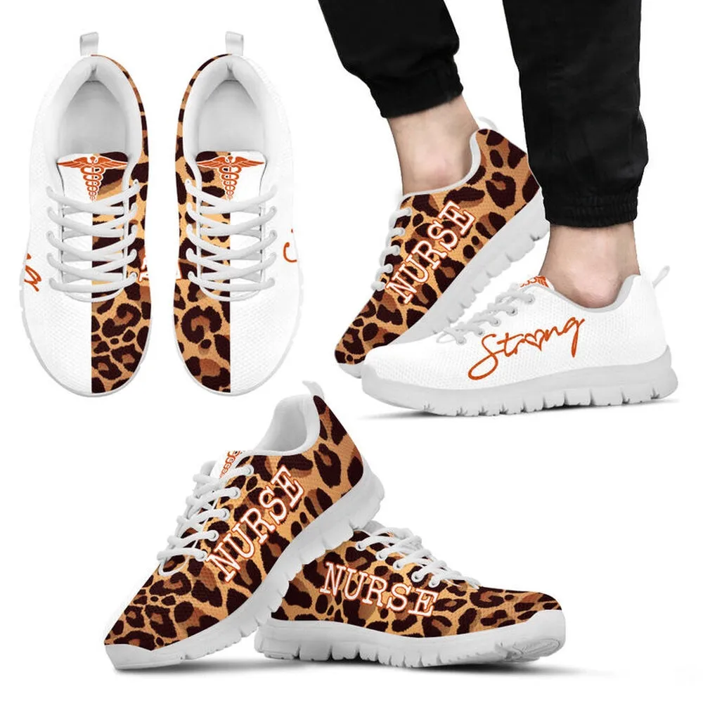 Nurse Sneaker, Nurse Strong Leopard Sneakers Shoes, Best Shoes For Nurses