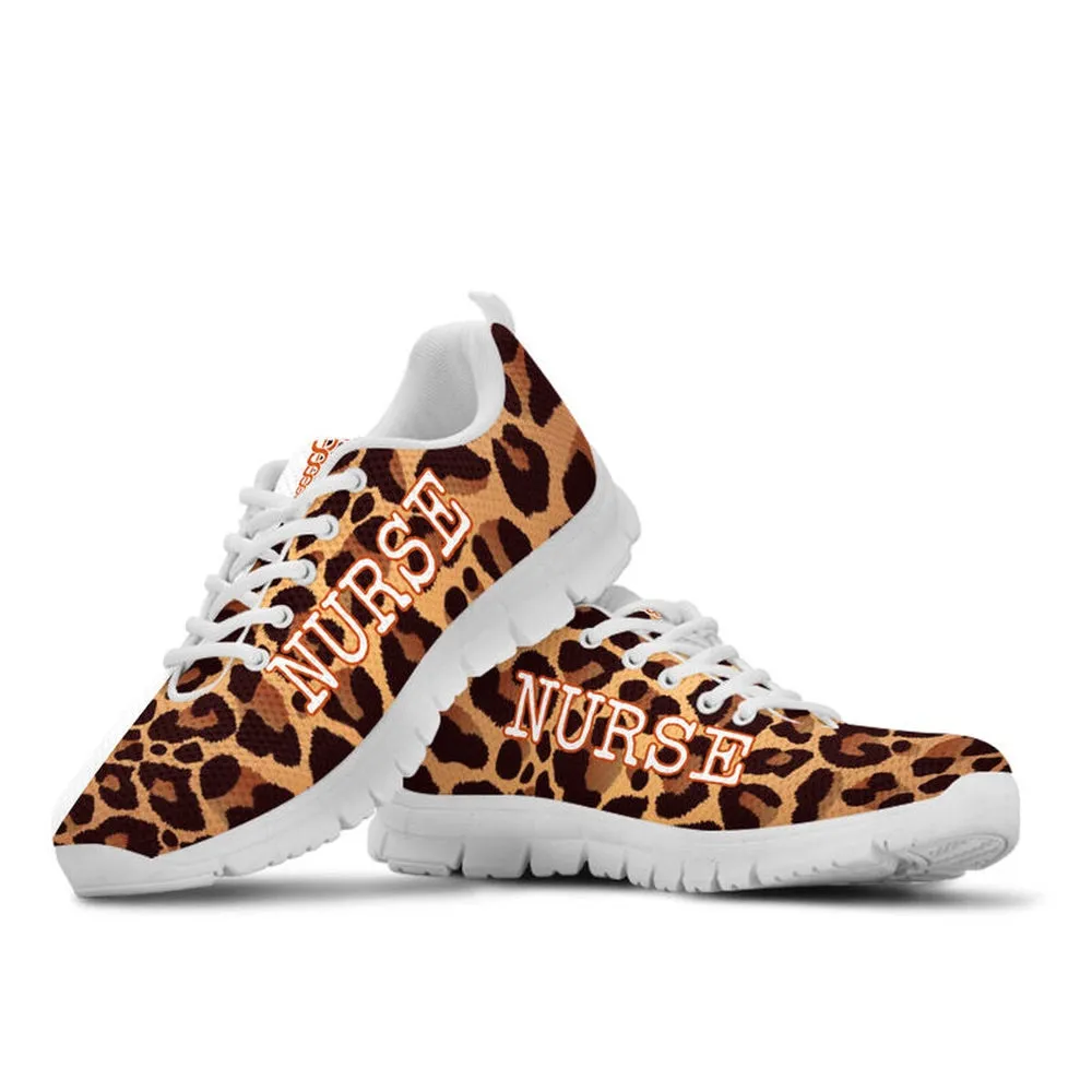 Nurse Sneaker, Nurse Strong Leopard Sneakers Shoes, Best Shoes For Nurses