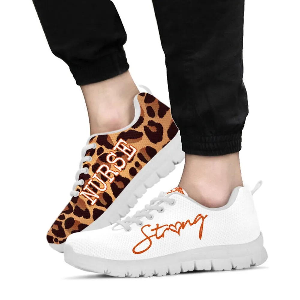 Nurse Sneaker, Nurse Strong Leopard Sneakers Shoes, Best Shoes For Nurses