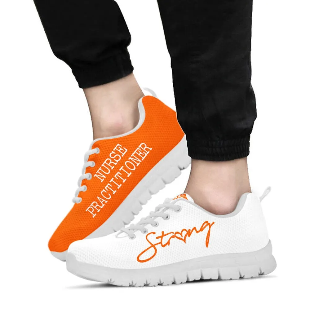 Nurse Sneaker, Nurse Strong Practitioner Orange White Sneakers, Best Shoes For Nurses