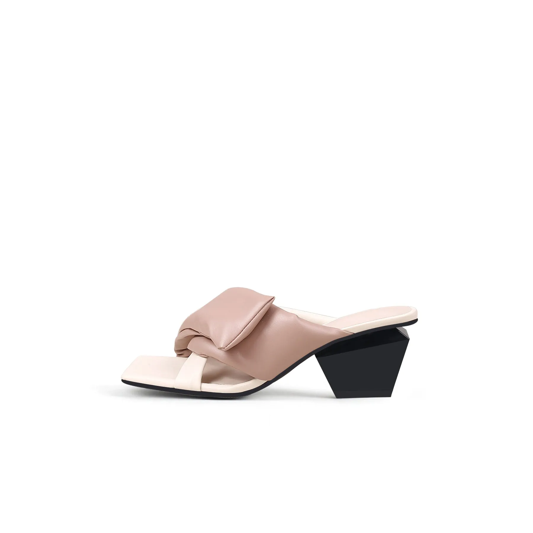 Padded Wrap Open Toe Mules