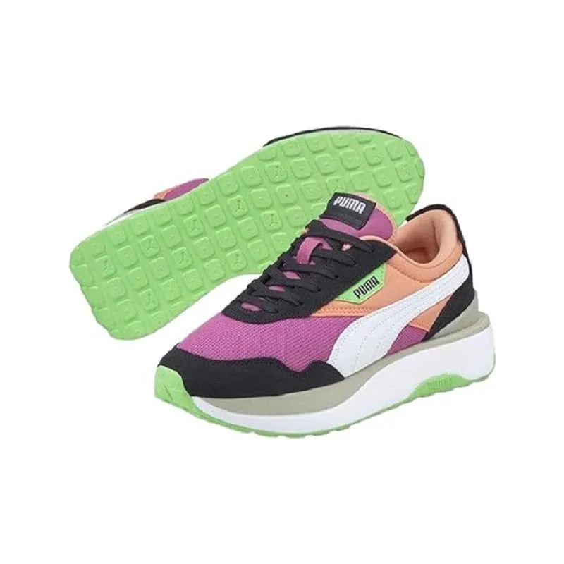 Puma Women's Cruise Rider Silk Road Shoes - Fizzy Melon / Ebony / Pink / Green