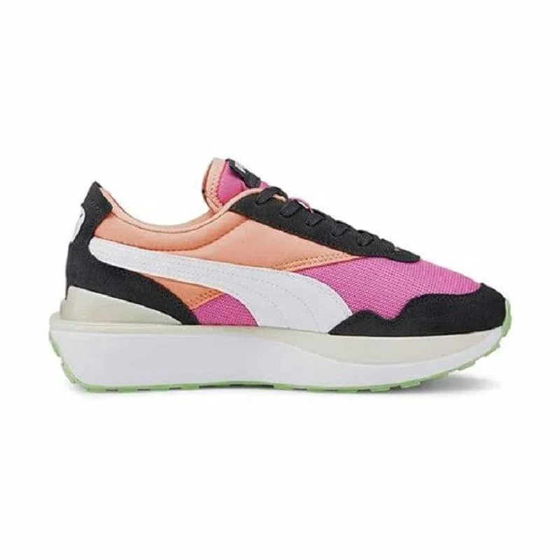 Puma Women's Cruise Rider Silk Road Shoes - Fizzy Melon / Ebony / Pink / Green