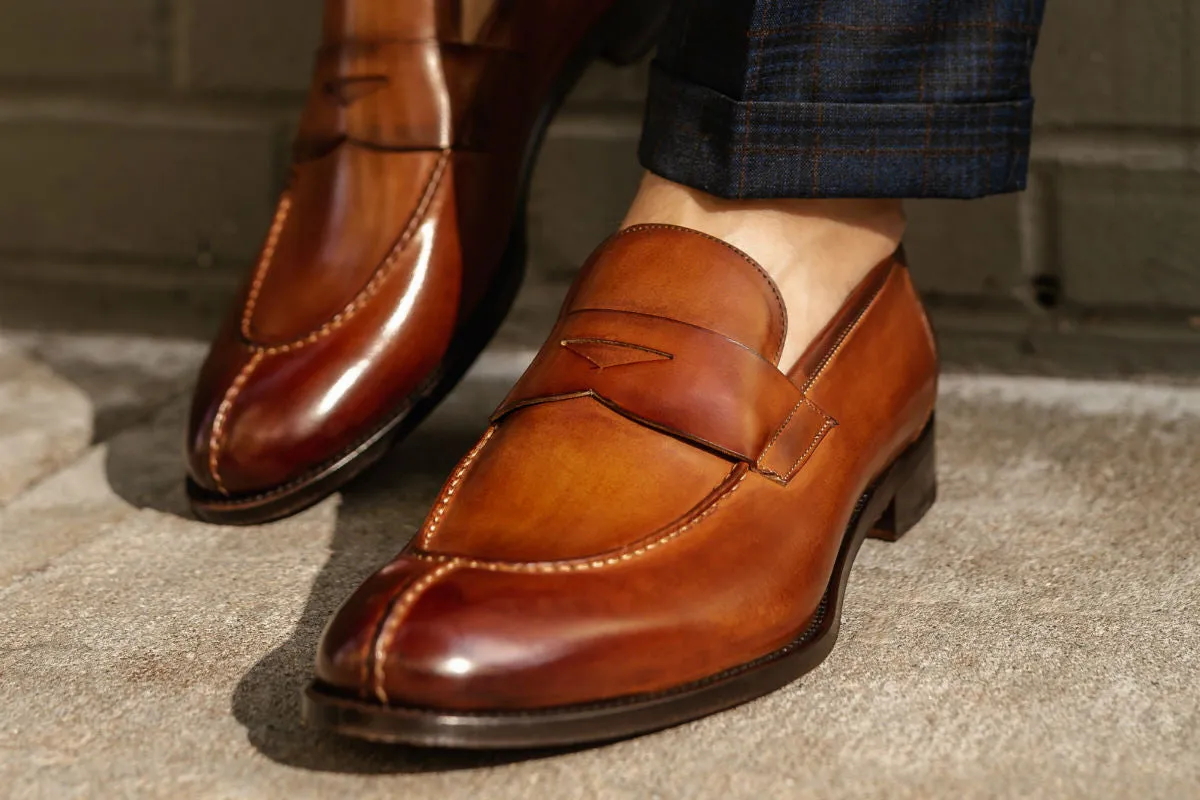 The Redford Split-Toe Penny Loafer - Havana Brown