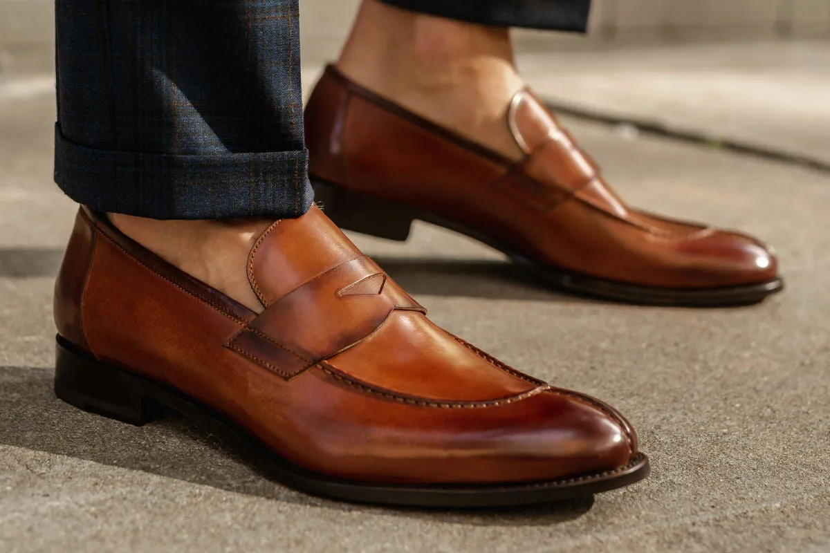 The Redford Split-Toe Penny Loafer - Havana Brown