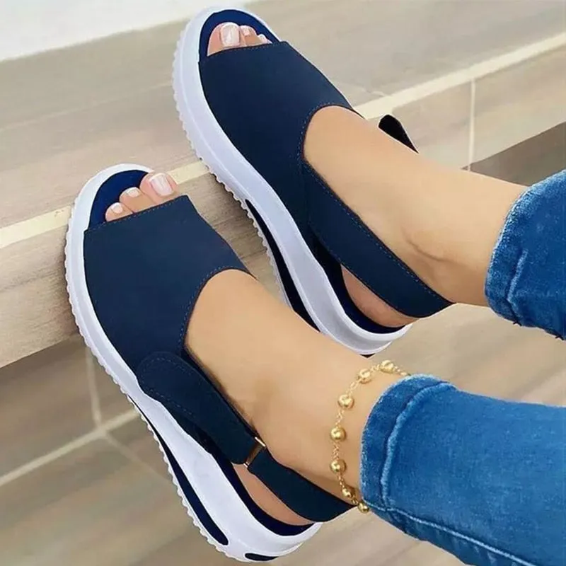 Trendy Comfy Peep Toe Wedge Sandals