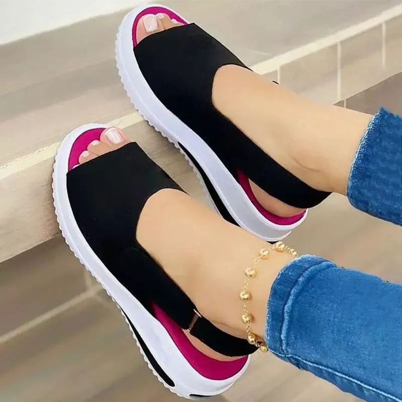 Trendy Comfy Peep Toe Wedge Sandals