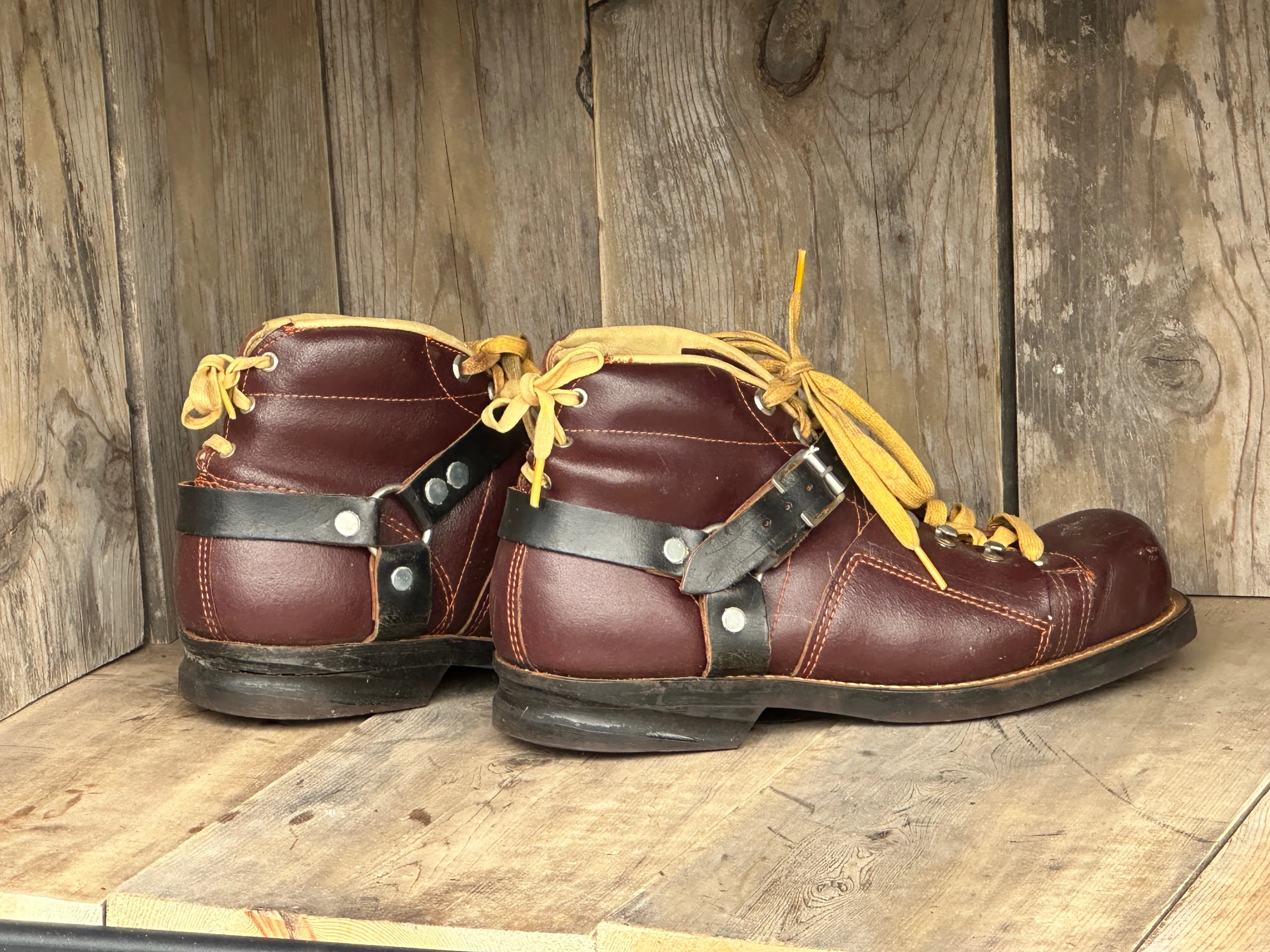 Vintage Leather Ski Boots